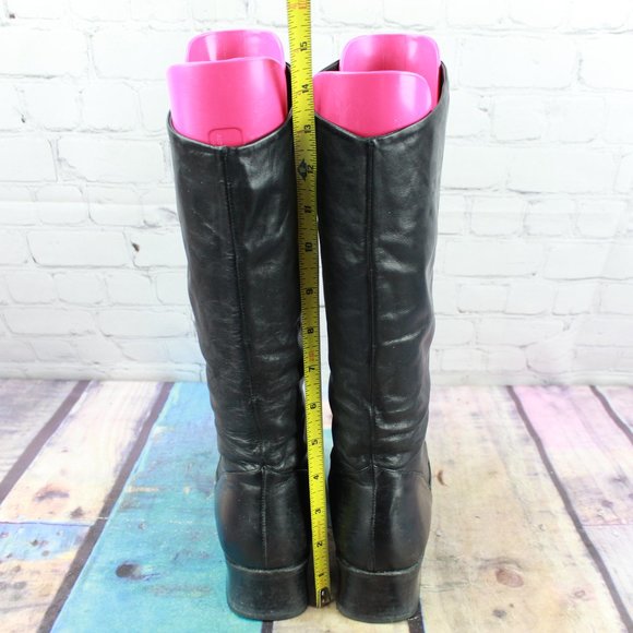 MARKON Shelly Black Soft Leather Tall Boots Size 9 - Picture 5 of 8